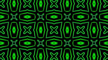 Soyut renkli parlak ve hipnotik kavram simetrik desen süs dekoratif Kaleidoscope hareketi geometrik daire ve yıldız şekli