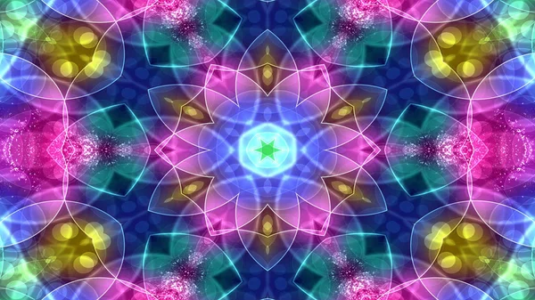 Soyut Renkli Parlak Hipnotik Kavram Simetrik Desen Süs Dekoratif Kaleidoscope — Stok fotoğraf