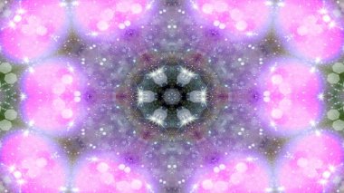 Soyut renkli parlak ve hipnotik kavram simetrik desen süs dekoratif Kaleidoscope hareketi geometrik daire ve yıldız şekli