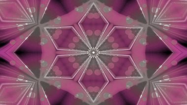 Soyut renkli parlak ve hipnotik kavram simetrik desen süs dekoratif Kaleidoscope hareketi geometrik daire ve yıldız şekli