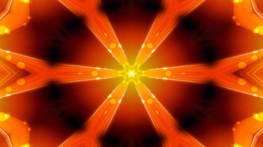 Soyut renkli parlak ve hipnotik kavram simetrik desen süs dekoratif Kaleidoscope hareketi geometrik daire ve yıldız şekli