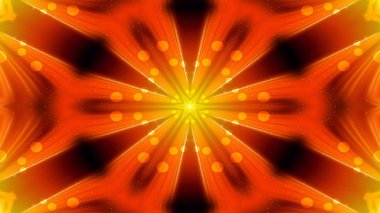 Soyut renkli parlak ve hipnotik kavram simetrik desen süs dekoratif Kaleidoscope hareketi geometrik daire ve yıldız şekli