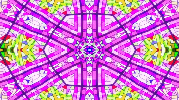 Abstract Colorful Shiny Hypnotic Concept Symmetric Pattern Ornamental Decorative Kaleidoscope — Stock Photo, Image