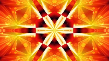 Soyut renkli parlak ve hipnotik kavram simetrik desen süs dekoratif Kaleidoscope hareketi geometrik daire ve yıldız şekli