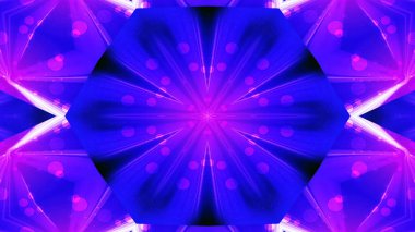 Soyut renkli parlak ve hipnotik kavram simetrik desen süs dekoratif Kaleidoscope hareketi geometrik daire ve yıldız şekli