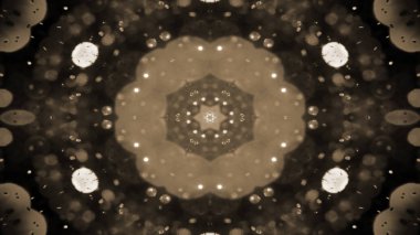 Soyut renkli parlak ve hipnotik kavram simetrik desen süs dekoratif Kaleidoscope hareketi geometrik daire ve yıldız şekli