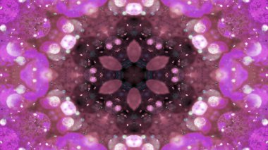 Soyut renkli parlak ve hipnotik kavram simetrik desen süs dekoratif Kaleidoscope hareketi geometrik daire ve yıldız şekli