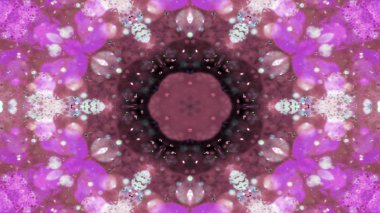 Soyut renkli parlak ve hipnotik kavram simetrik desen süs dekoratif Kaleidoscope hareketi geometrik daire ve yıldız şekli