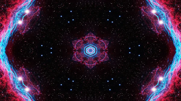 Pergerakan Kaleidoskop Dekoratif Ornamen Abstrak Kaleidoskop Konsep Hypnotic Dan Lingkaran — Stok Foto