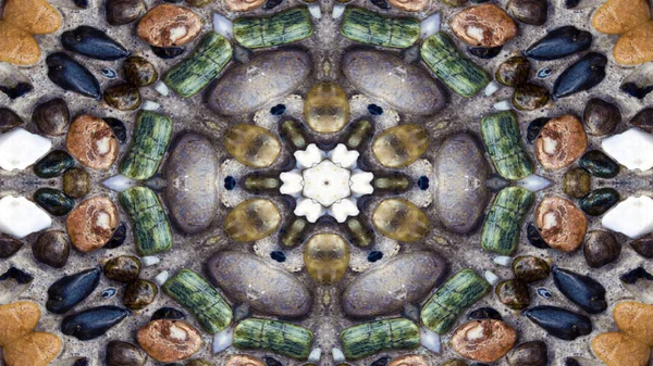 Abstrakt Färgglada Stenar Konceptet Symmetriska Mönster Dekorativa Dekorativa Kalejdoskop Rörelse — Stockfoto