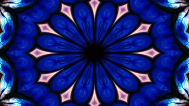 Soyut Renkli Simetrik Desensel Dekoratif Kaleydoskop Hareketi Geometrik Çember ve Yıldız Şekilleri