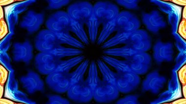 Soyut Renkli Simetrik Desensel Dekoratif Kaleydoskop Hareketi Geometrik Çember ve Yıldız Şekilleri