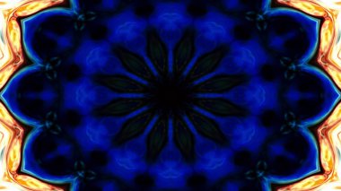 Soyut Renkli Simetrik Desensel Dekoratif Kaleydoskop Hareketi Geometrik Çember ve Yıldız Şekilleri