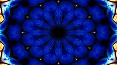 Soyut Renkli Simetrik Desensel Dekoratif Kaleydoskop Hareketi Geometrik Çember ve Yıldız Şekilleri