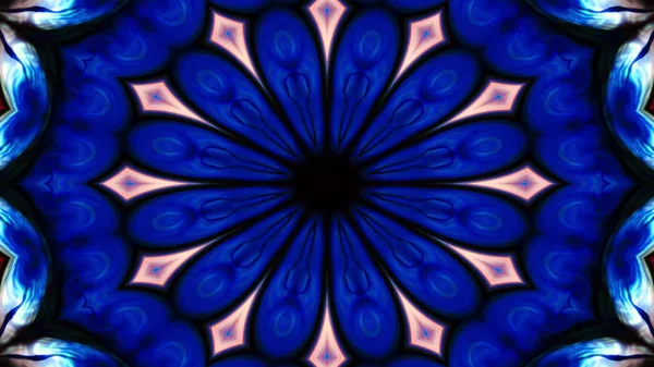 Soyut Renkli Simetrik Desensel Dekoratif Kaleydoskop Hareketi Geometrik Çember ve Yıldız Şekilleri