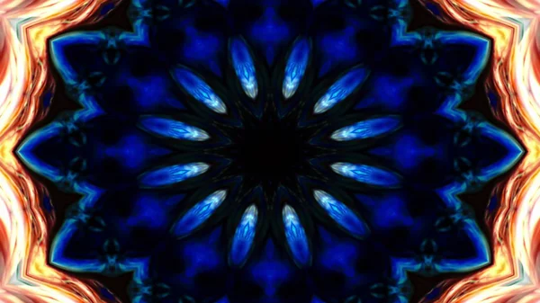 Soyut Renkli Simetrik Desensel Dekoratif Kaleydoskop Hareketi Geometrik Çember ve Yıldız Şekilleri