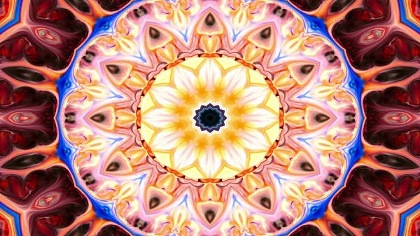 Rezumat Colorat Model Simetric Ornamental Decorativ Kaleidoscop Circulație Cerc Geometric — Fotografie, imagine de stoc
