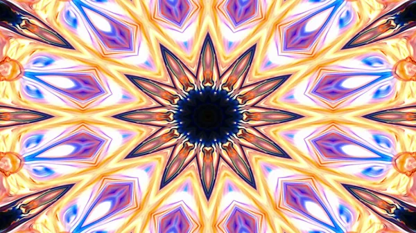 Soyut Renkli Simetrik Desensel Dekoratif Kaleydoskop Hareketi Geometrik Çember Yıldız — Stok fotoğraf