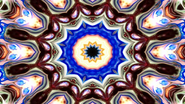 Abstrakte Bunte Symmetrische Muster Ornamentale Dekorative Kaleidoskop Bewegung Geometrischer Kreis — Stockfoto