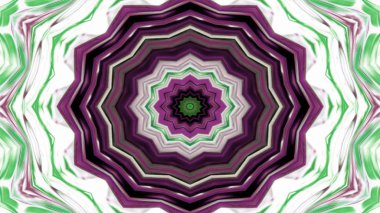 Soyut Renkli Simetrik Desensel Dekoratif Kaleydoskop Hareketi Geometrik Çember ve Yıldız Şekilleri