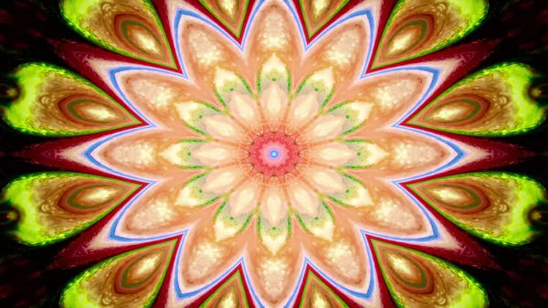 Abstrakte Bunte Symmetrische Muster Ornamentale Dekorative Kaleidoskop Bewegung Geometrischer Kreis — Stockfoto