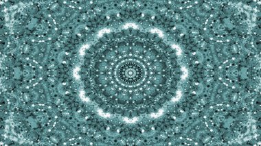 Soyut Renkli Simetrik Desensel Dekoratif Kaleydoskop Hareketi Geometrik Çember ve Yıldız Şekilleri