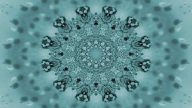 Soyut Renkli Simetrik Desensel Dekoratif Kaleydoskop Hareketi Geometrik Çember ve Yıldız Şekilleri