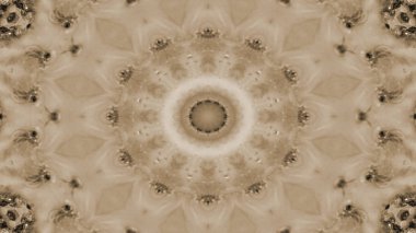 Soyut Renkli Simetrik Desensel Dekoratif Kaleydoskop Hareketi Geometrik Çember ve Yıldız Şekilleri