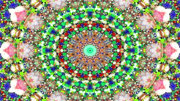 Abstract Colorful Symmetric Pattern Ornamental Decorative Kaleidoscope Movement Geometric Circle — Stock Photo, Image