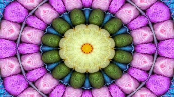 Abstraktní Barevný Symetrický Vzor Ornamentální Dekorativní Kaleidoskop Hnutí Geometrický Kruh — Stock fotografie