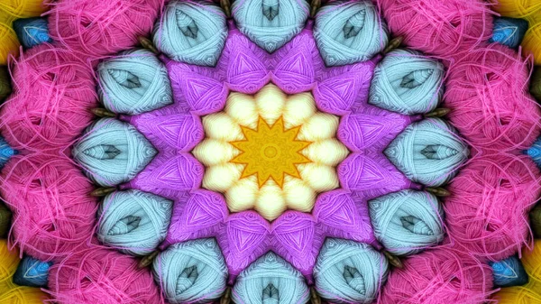 Abstraktní Barevný Symetrický Vzor Ornamentální Dekorativní Kaleidoskop Hnutí Geometrický Kruh — Stock fotografie