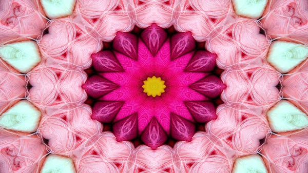 Abstraktní Barevný Symetrický Vzor Ornamentální Dekorativní Kaleidoskop Hnutí Geometrický Kruh — Stock fotografie