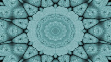 Soyut Renkli Simetrik Desensel Dekoratif Kaleydoskop Hareketi Geometrik Çember ve Yıldız Şekilleri