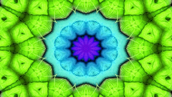 Patrón Simétrico Colorido Abstracto Caleidoscopio Decorativo Ornamental Movimiento Círculo Geométrico — Foto de Stock