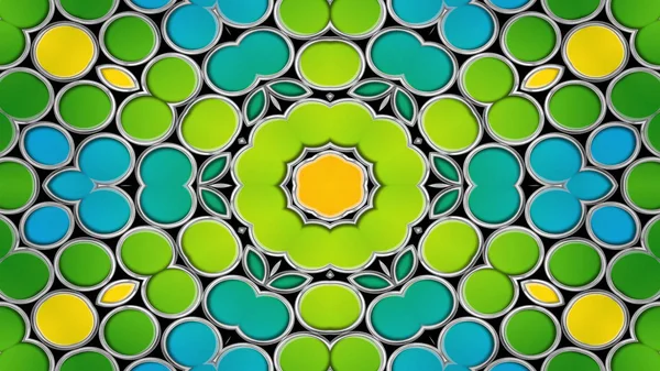 Abstract Colorful Symmetric Pattern Ornamental Decorative Kaleidoscope Movement Geometric Circle — Stock Photo, Image