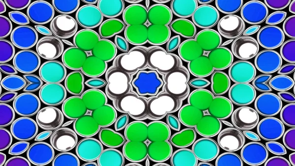 Abstraktní Barevný Symetrický Vzor Ornamentální Dekorativní Kaleidoskop Hnutí Geometrický Kruh — Stock fotografie