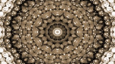 Soyut Renkli Simetrik Desensel Dekoratif Kaleydoskop Hareketi Geometrik Çember ve Yıldız Şekilleri