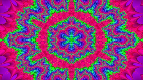 Padrão Simétrico Colorido Abstrato Caleidoscópio Decorativo Ornamental Movimento Círculo Geométrico — Fotografia de Stock