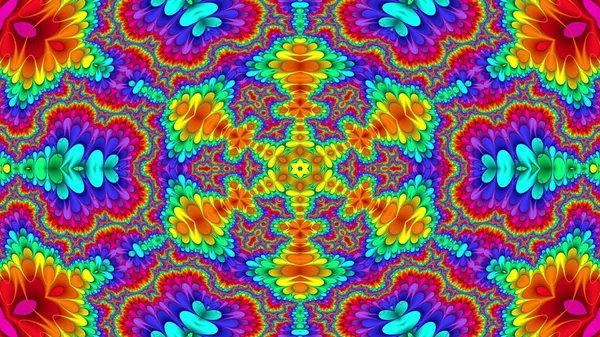 Abstrakcyjny Kolorowy Wzór Symetryczny Ozdobny Kalejdoskop Ruchome Geometryczne Koła Kształty — Zdjęcie stockowe