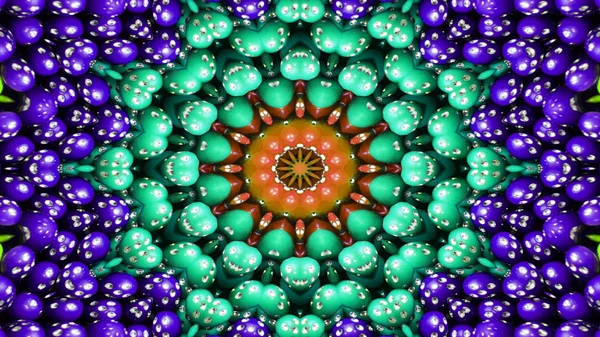 Abstraktní Barevný Symetrický Vzor Ornamentální Dekorativní Kaleidoskop Hnutí Geometrický Kruh — Stock fotografie