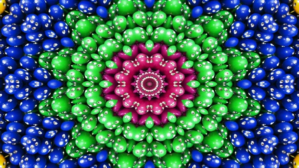 Abstraktní Barevný Symetrický Vzor Ornamentální Dekorativní Kaleidoskop Hnutí Geometrický Kruh — Stock fotografie