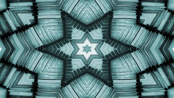 Absztrakt Színes Szimmetrikus Minta Díszítő Kaleidoszkóp Mozgalom Geometrikus Kör Csillag — Stock Fotó