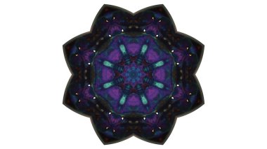 Soyut boya fırça mürekkep patlayabilir formanın düzgün kavramı simetrik desen süs dekoratif Kaleidoscope hareketi geometrik daire ve yıldız şekiller