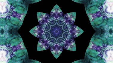 Soyut boya fırça mürekkep patlayabilir formanın düzgün kavramı simetrik desen süs dekoratif Kaleidoscope hareketi geometrik daire ve yıldız şekiller