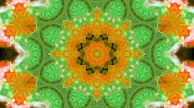 Soyut boya fırça mürekkep patlayabilir formanın düzgün kavramı simetrik desen süs dekoratif Kaleidoscope hareketi geometrik daire ve yıldız şekiller