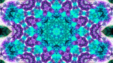 Soyut boya fırça mürekkep patlayabilir formanın düzgün kavramı simetrik desen süs dekoratif Kaleidoscope hareketi geometrik daire ve yıldız şekiller