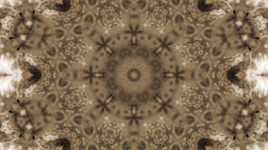 Soyut boya fırça mürekkep patlayabilir formanın düzgün kavramı simetrik desen süs dekoratif Kaleidoscope hareketi geometrik daire ve yıldız şekiller