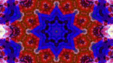 Soyut boya fırça mürekkep patlayabilir formanın düzgün kavramı simetrik desen süs dekoratif Kaleidoscope hareketi geometrik daire ve yıldız şekiller