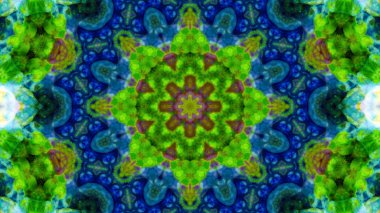 Soyut boya fırça mürekkep patlayabilir formanın düzgün kavramı simetrik desen süs dekoratif Kaleidoscope hareketi geometrik daire ve yıldız şekiller