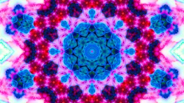 Soyut boya fırça mürekkep patlayabilir formanın düzgün kavramı simetrik desen süs dekoratif Kaleidoscope hareketi geometrik daire ve yıldız şekiller